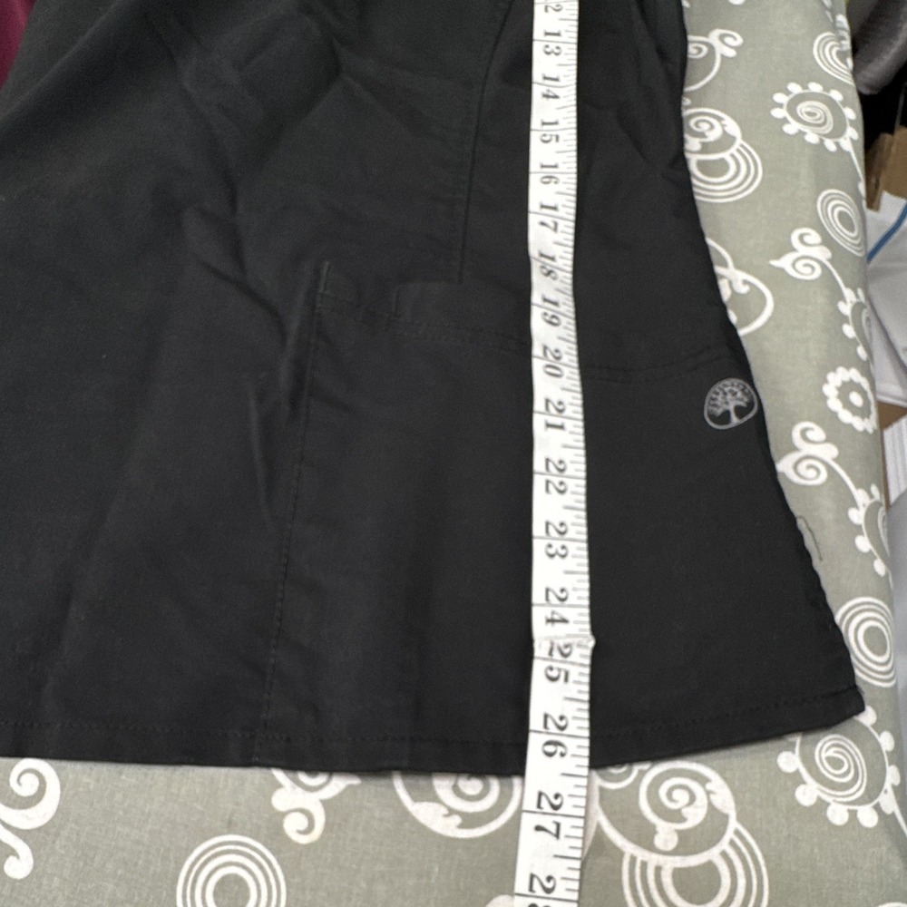 Purple Label Healing Hands Women's M Black Solid Medical Scrub Top - Picture 11 of 13